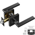 Vidaus durų rankena su užraktu VEVOR KJ2118-BK-BLK, matinė juoda