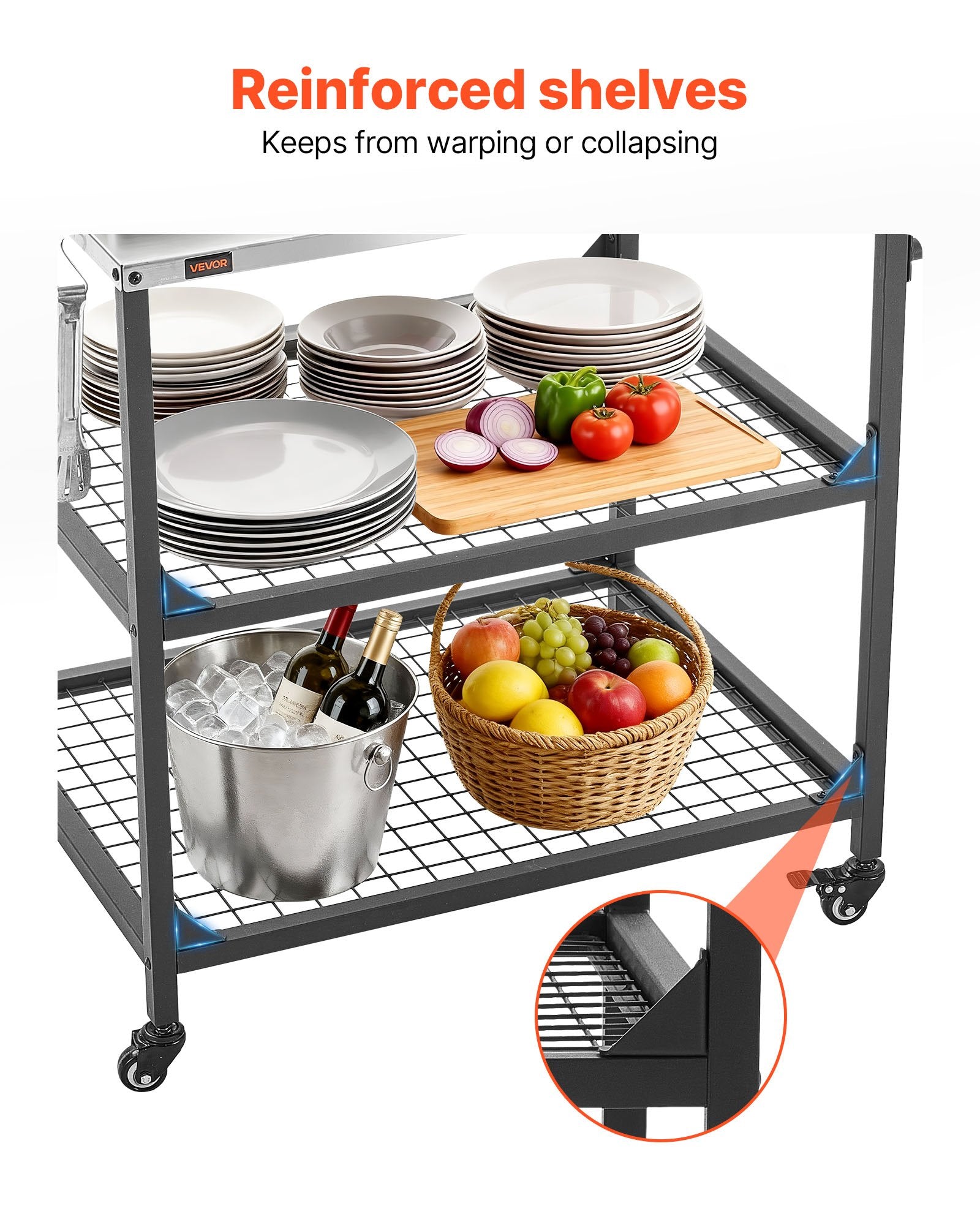 Lauko kepsninės vežimėlis VEVOR WER-V4, 800 x 610 mm