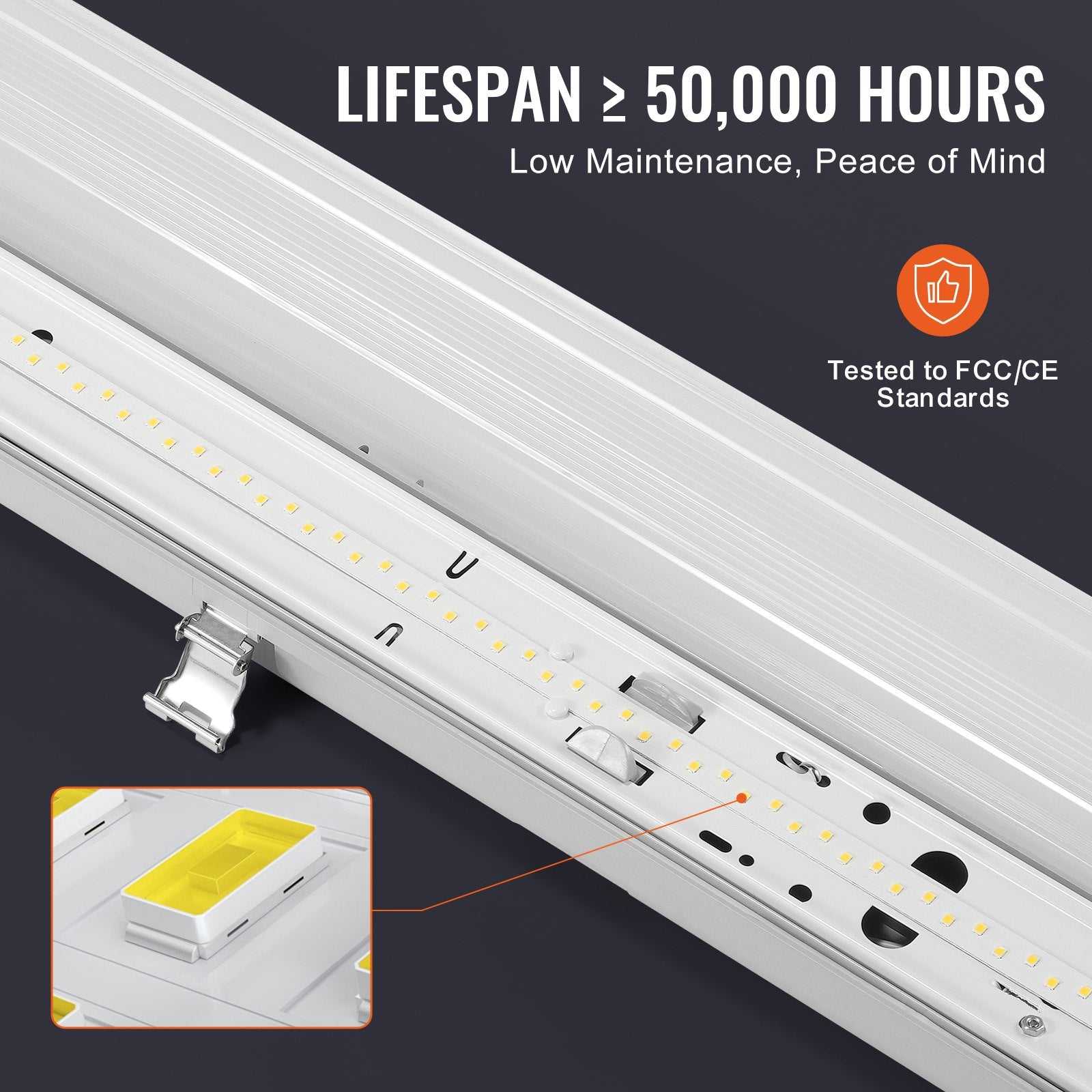 LED drėgmei atsparus šviestuvas VEVOR GT-SFD60D-E, 60W