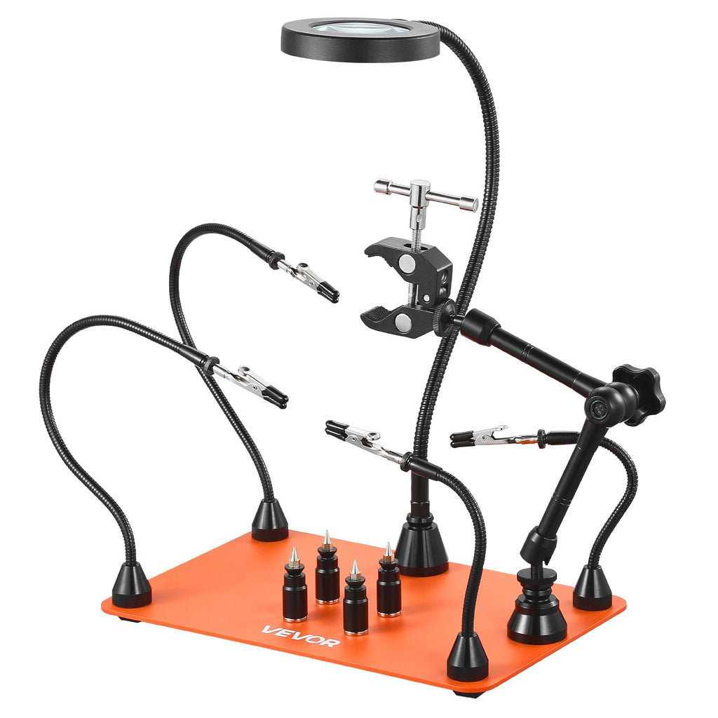 Magnitinis litavimo stovas VEVOR LFS0205, su 3X didinamuoju stiklu ir LED apšvietimu