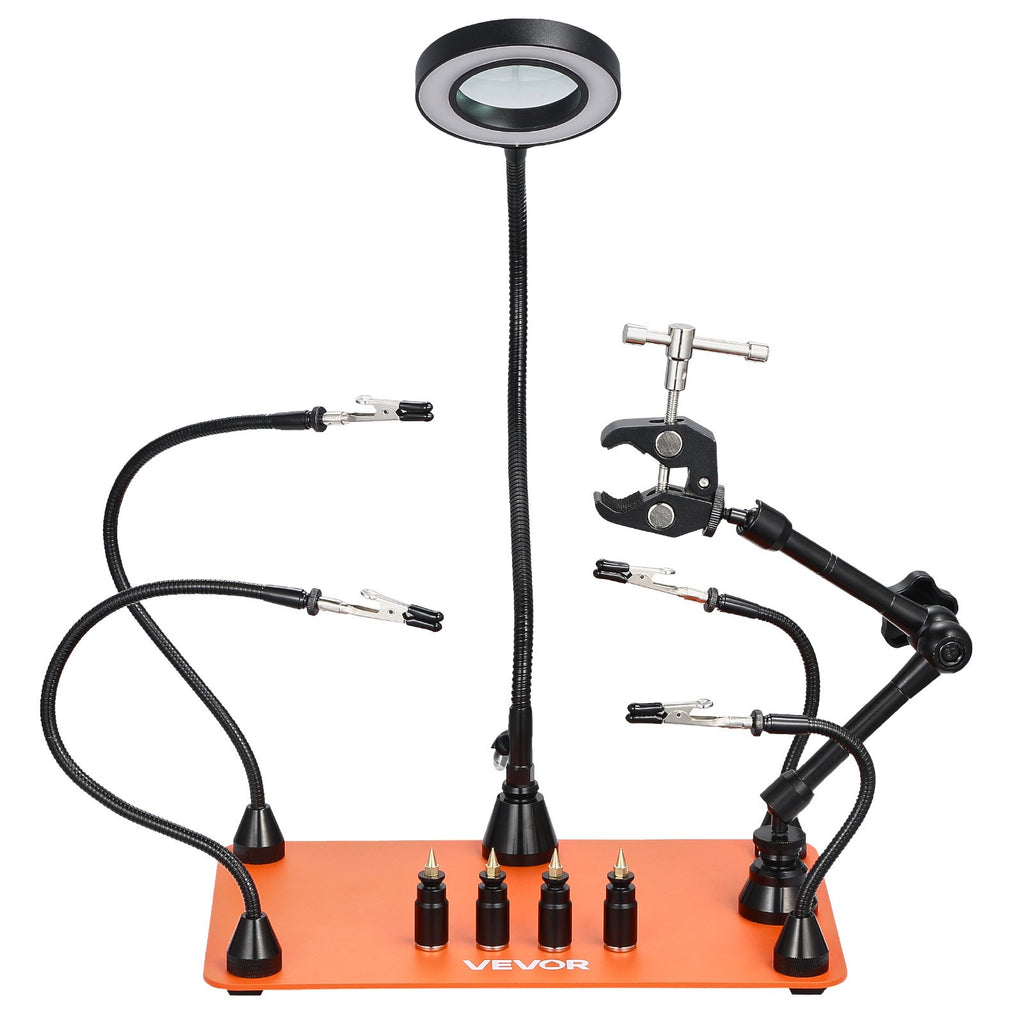 Magnitinis litavimo stovas VEVOR LFS0205, su 3X didinamuoju stiklu ir LED apšvietimu