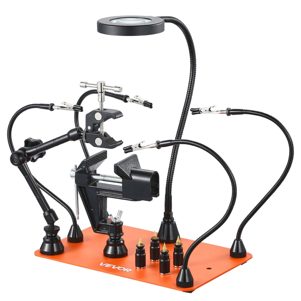 Magnetinis litavimo stovas VEVOR LFS0206, su 4 lanksčiomis rankenomis ir LED lempa
