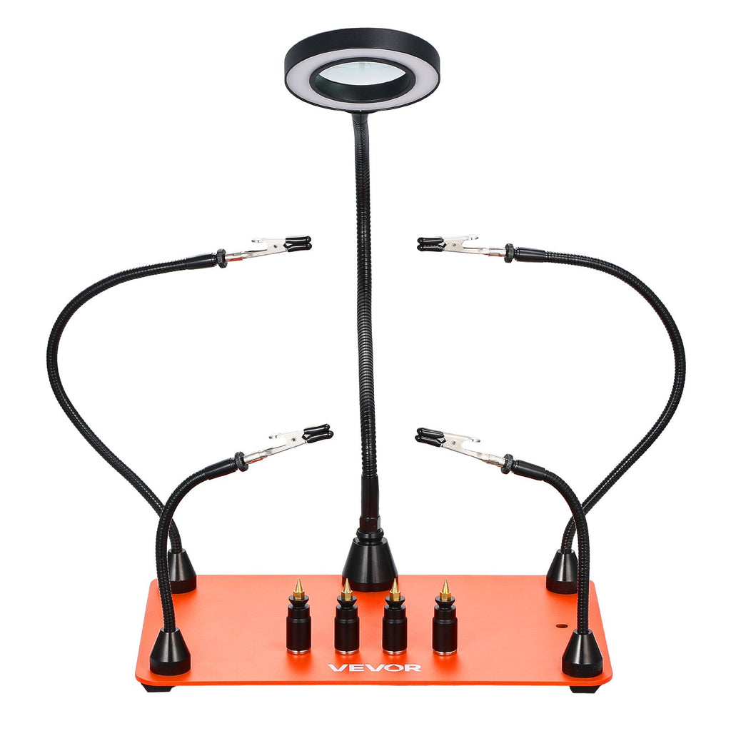 Magnetinis litavimo stovas VEVOR LFS0204, su 3X LED didinamuoju stiklu