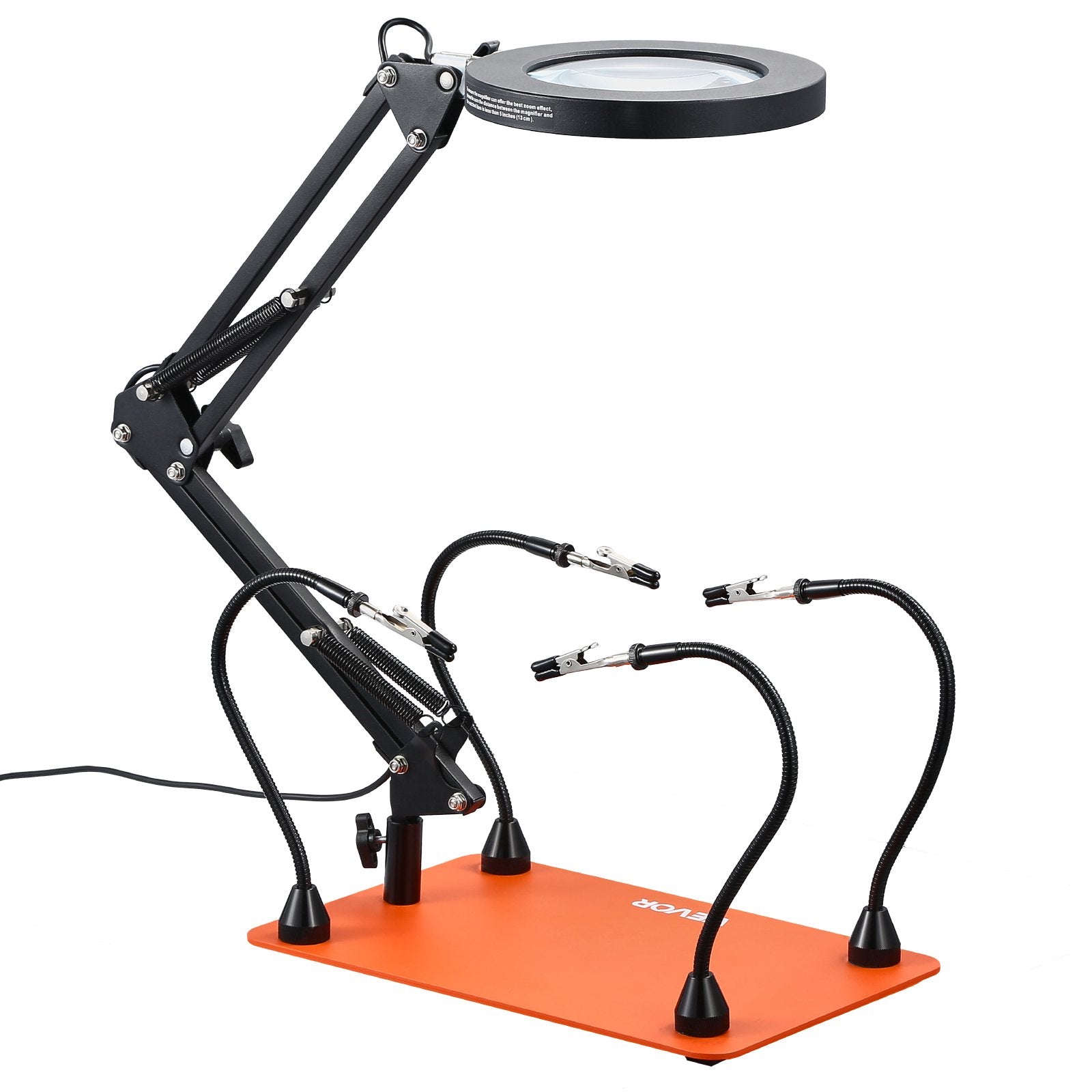 Magnetinis litavimo stovas VEVOR LFS0207, 3X LED padidinimo lempa