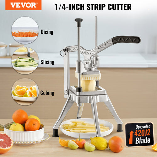 Daržovių ir vaisių pjaustyklė VEVOR J002-01/02, 0,64 cm ašmenys