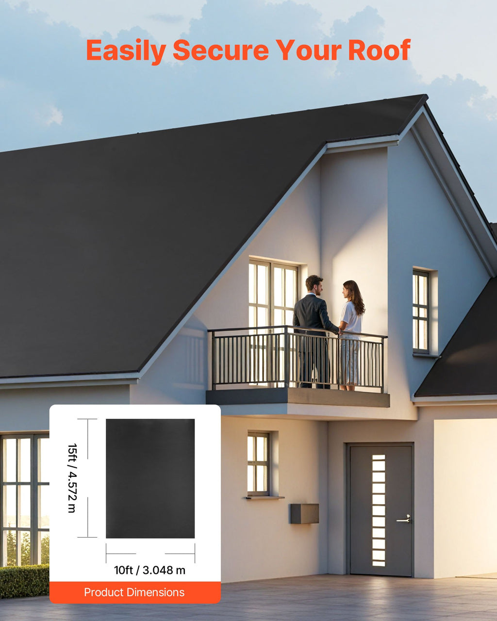 EPDM stogo danga VEVOR EPDM-S-001, 3,05 x 4,57 m