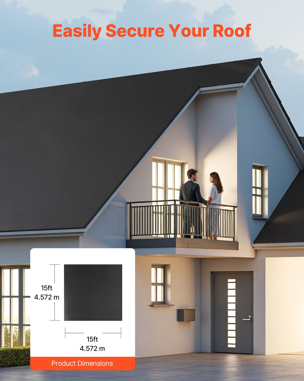 EPDM stogo danga VEVOR EPDM-S-002, 4,57 x 4,57 m