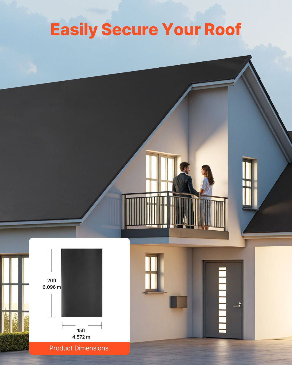 EPDM stogo danga VEVOR EPDM-S-003, 4,57 x 6,1 m