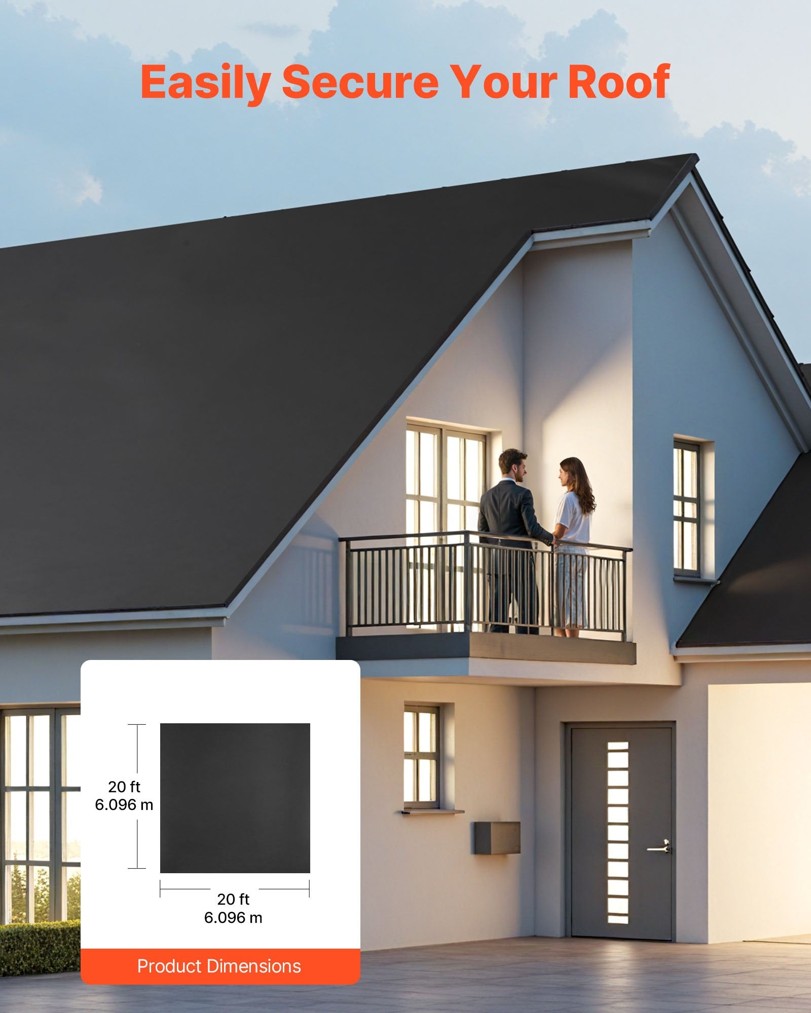 EPDM stogo danga VEVOR EPDM-S-006, 6,1 x 6,1 m