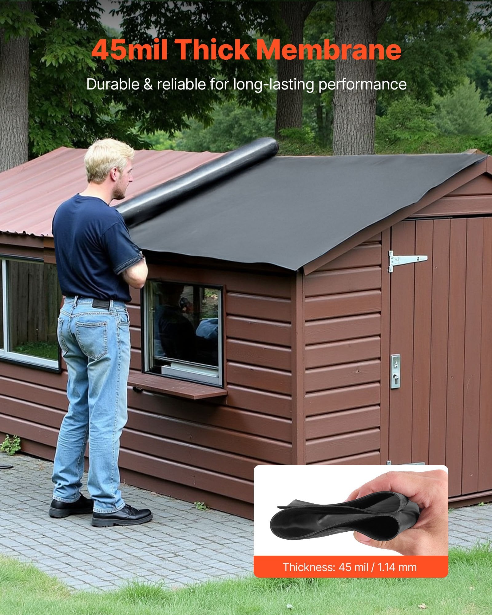 EPDM stogo danga VEVOR EPDM-S-007, 6,1 x 7,6 m