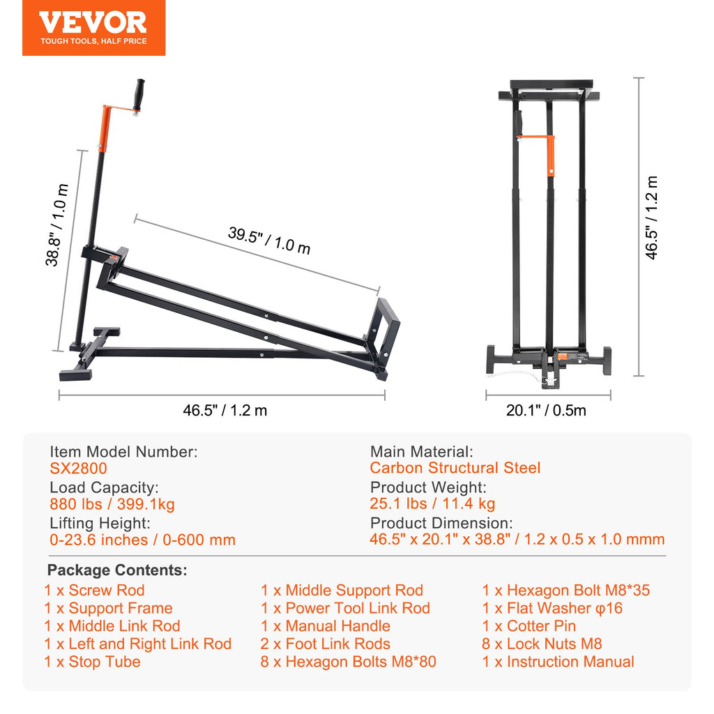 Vejos traktoriuko pakėlėjas VEVOR SX2800, 400 kg keliamoji galia