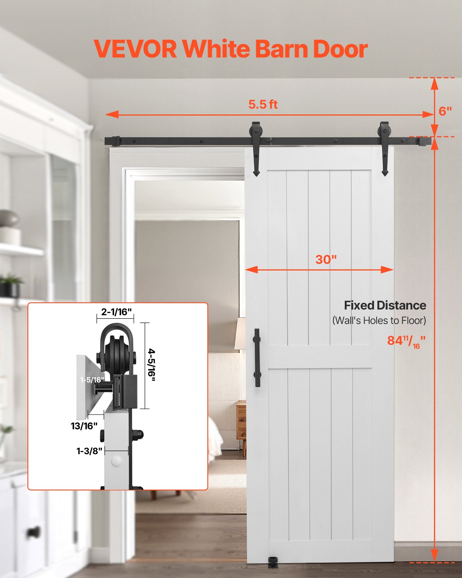 Stumdomos daržinės tipo durys VEVOR 30HM, 762 x 2134 mm