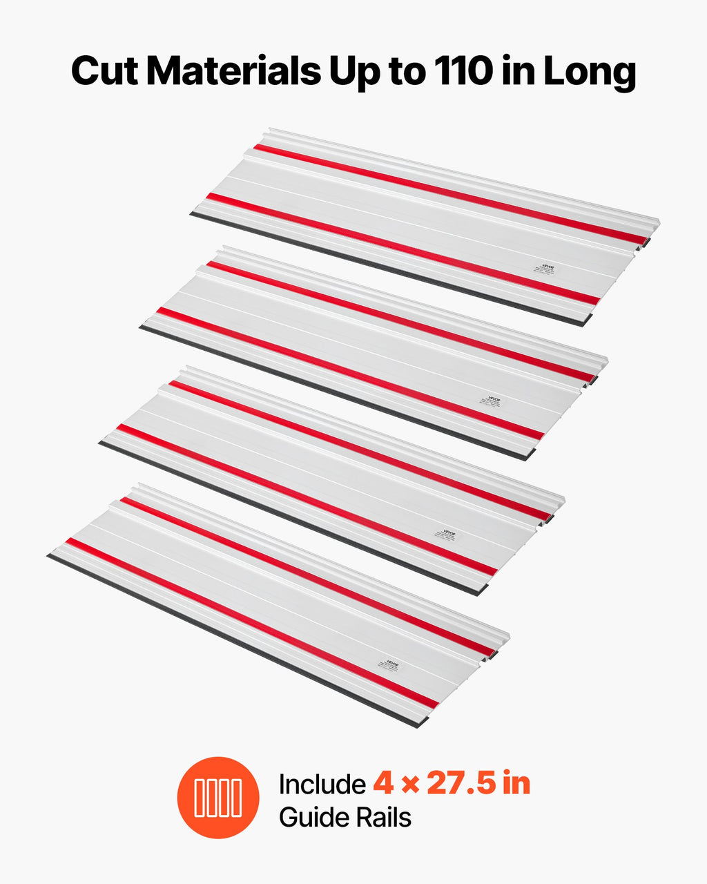 Kreipiančioji liniuotė diskiniam pjūklui VEVOR M1Y-4ZTH-160-4P70, 2794 mm