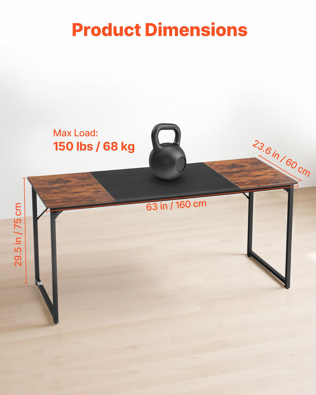 Kompiuterio stalas VEVOR ZH606, 160 cm