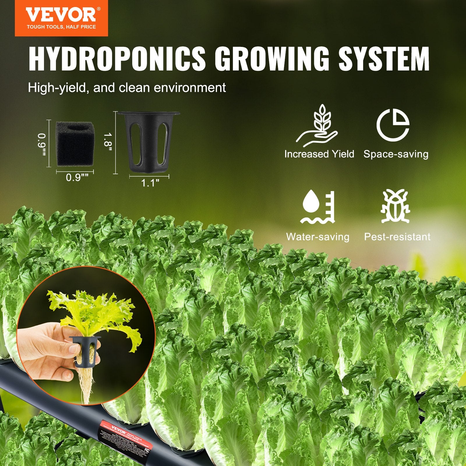 Hidroponinė auginimo sistema VEVOR VV3-108W, 108 vietos