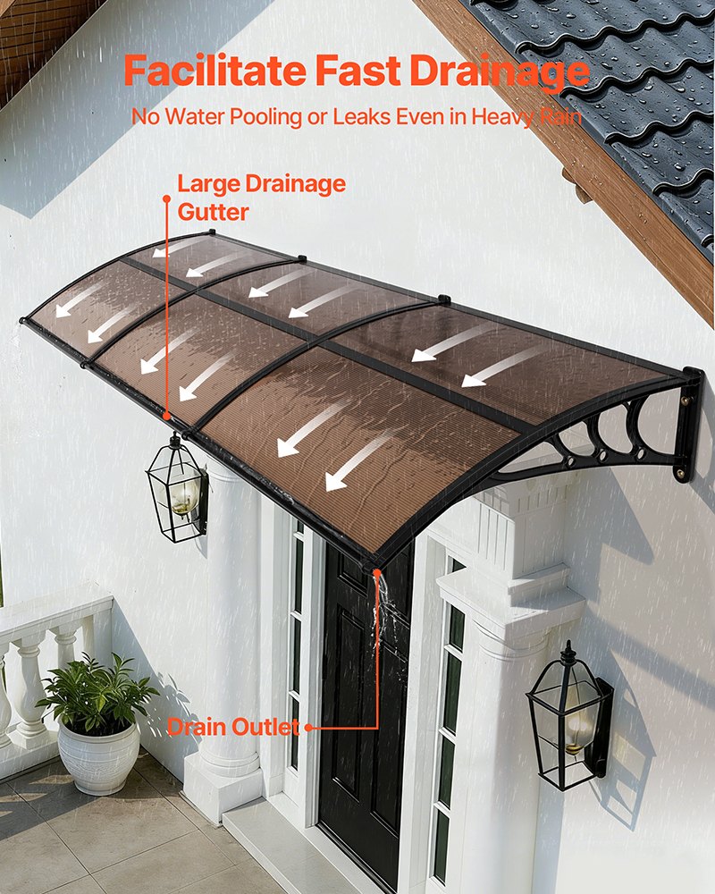 Stogelis virš durų VEVOR CZPC40X120B-C, 96,5 x 297,5 cm