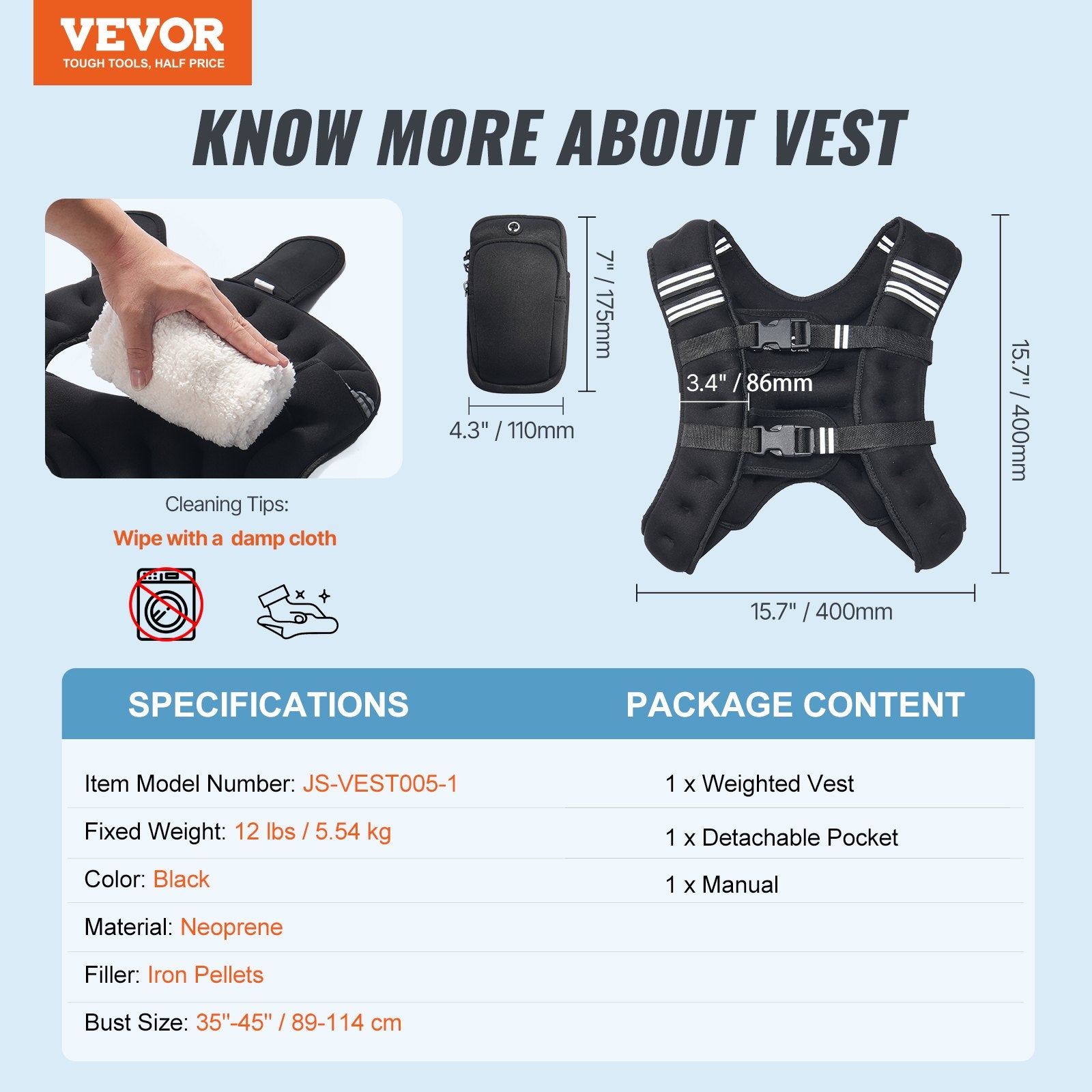 Svorio liemenė VEVOR JS-VEST005-1, 5,54 kg