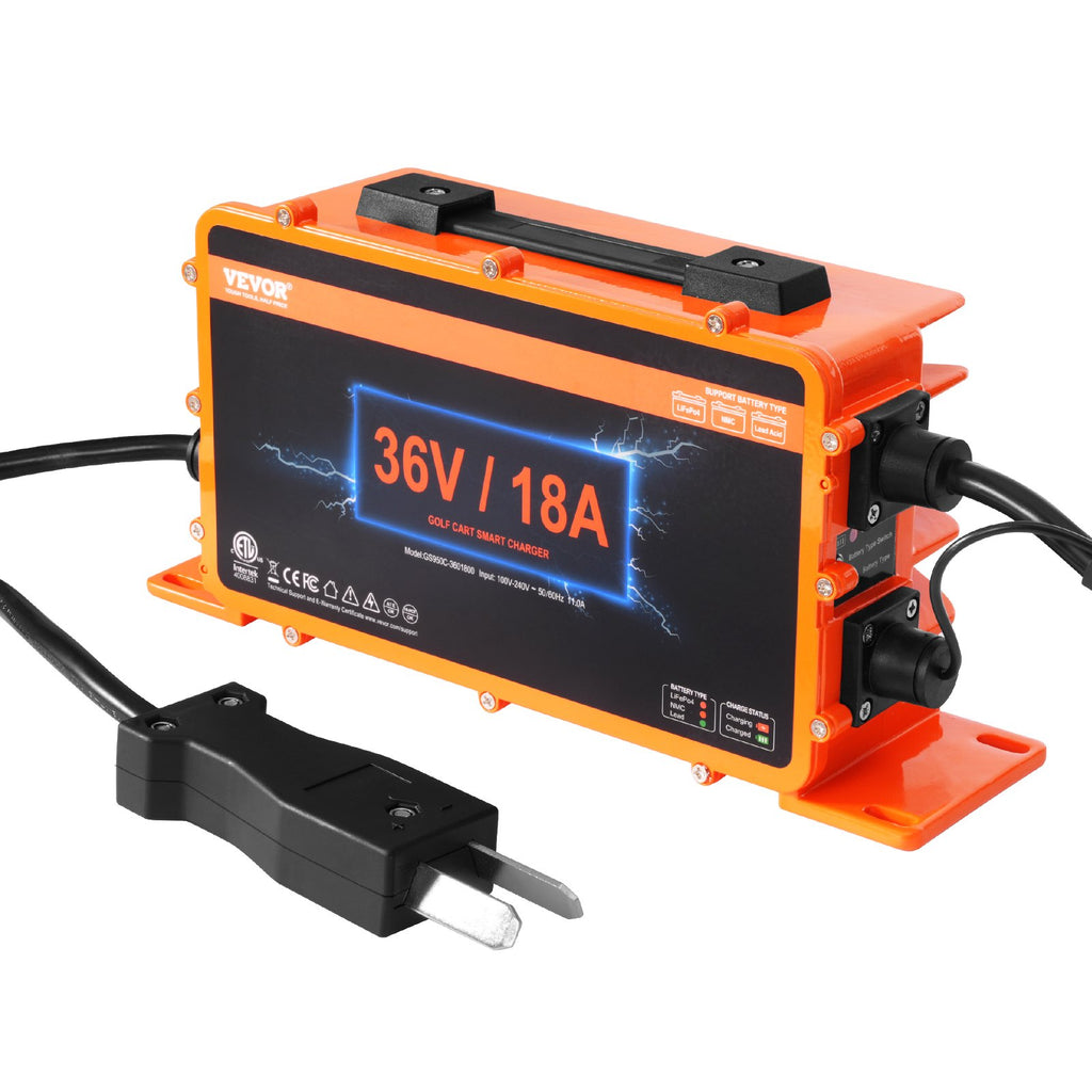 Golfo vežimėlio akumuliatorių įkroviklis VEVOR GS950C-3601800, 36V 18A
