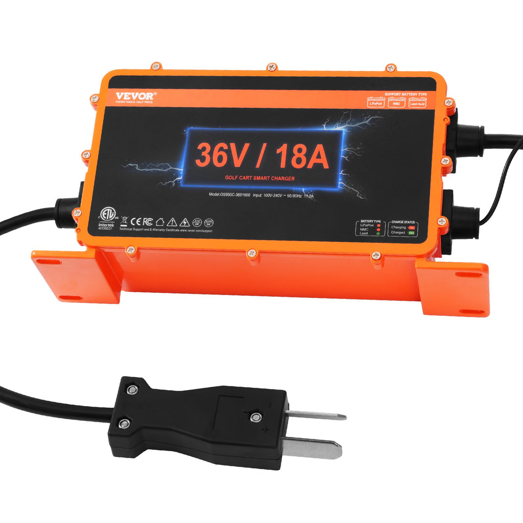 Golfo vežimėlio akumuliatorių įkroviklis VEVOR GS950C-3601800, 36V 18A