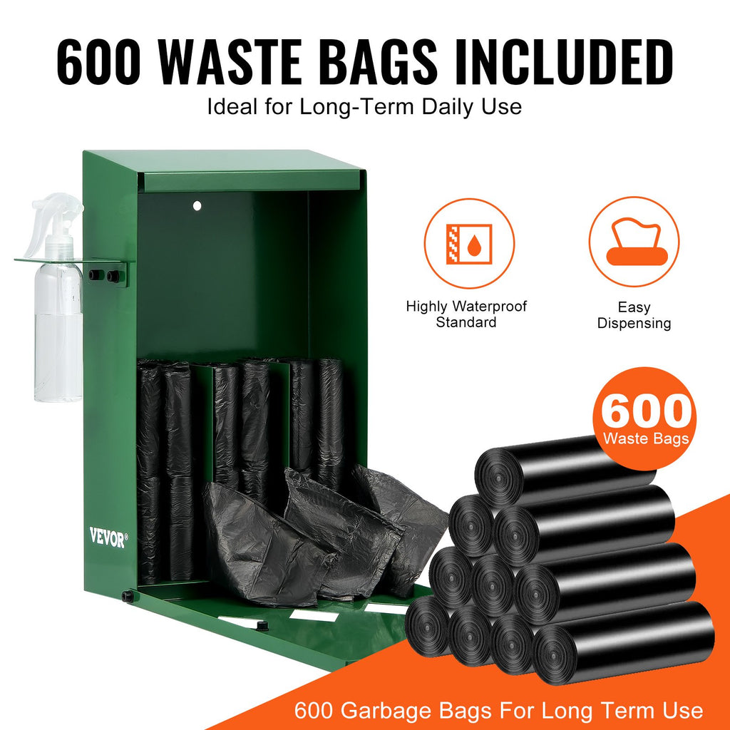 Šunų ekskrementų maišelių dozatorius VEVOR HBD008-3, su 600 maišelių