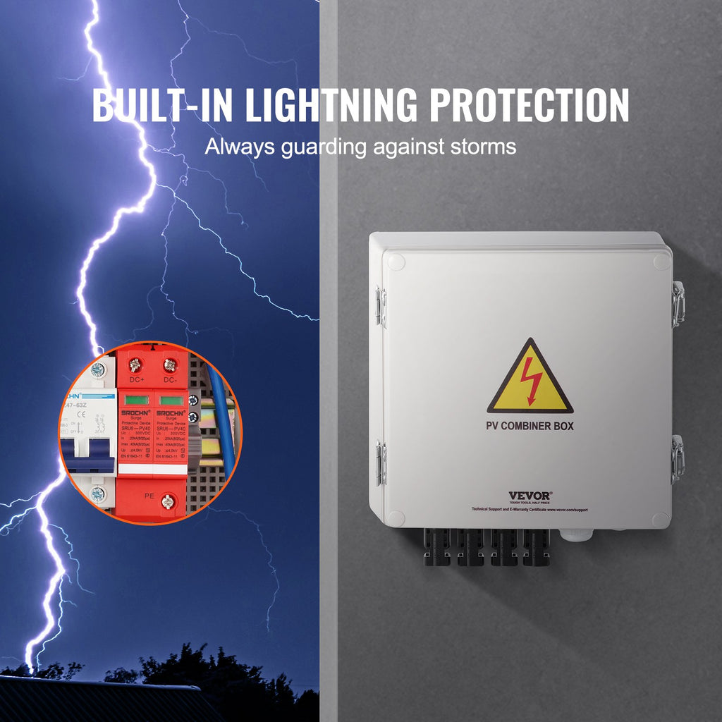 Saulės elektrinės sujungimo dėžutė VEVOR SP-HL-P202010-10A, 4 kanalų