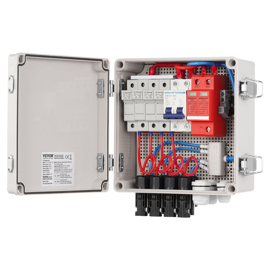 Saulės elektrinės sujungimo dėžutė VEVOR SP-HL-P202010-10A, 4 kanalų