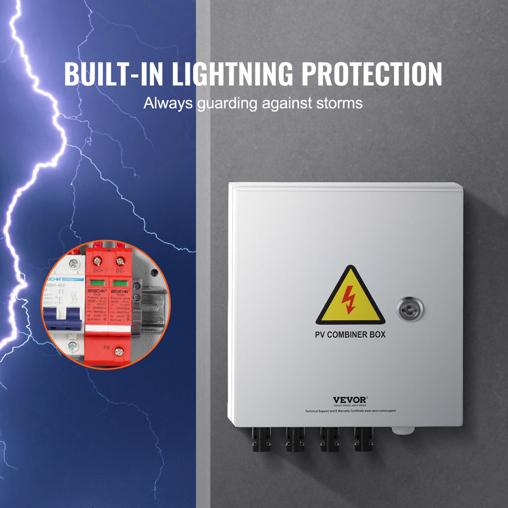 Saulės elektrinės sujungimo dėžutė VEVOR SP-HL-S252310-15A, 4 įvadų