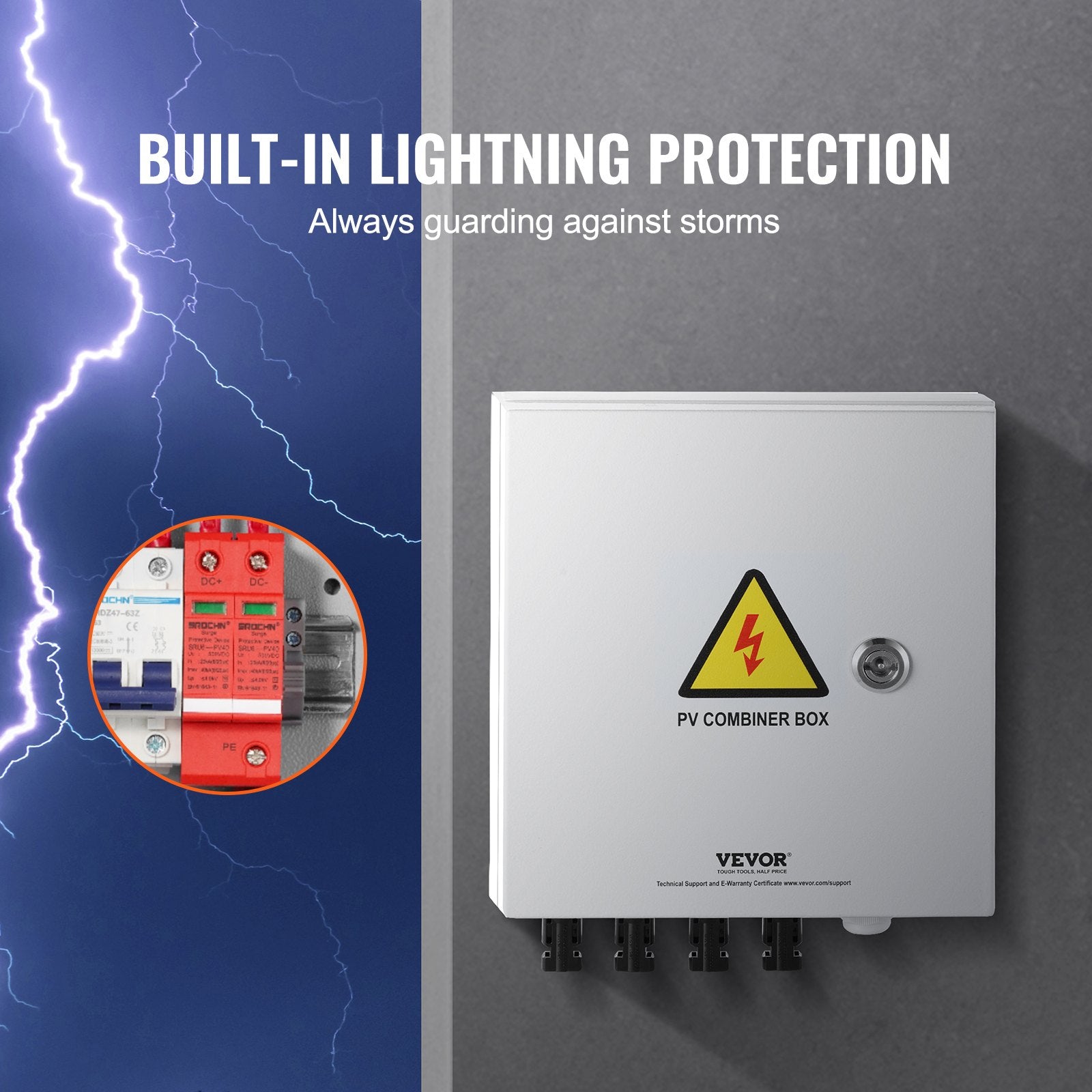 Saulės elektrinės sujungimo dėžutė VEVOR SP-HL-S252310-15A, 4 įvadų