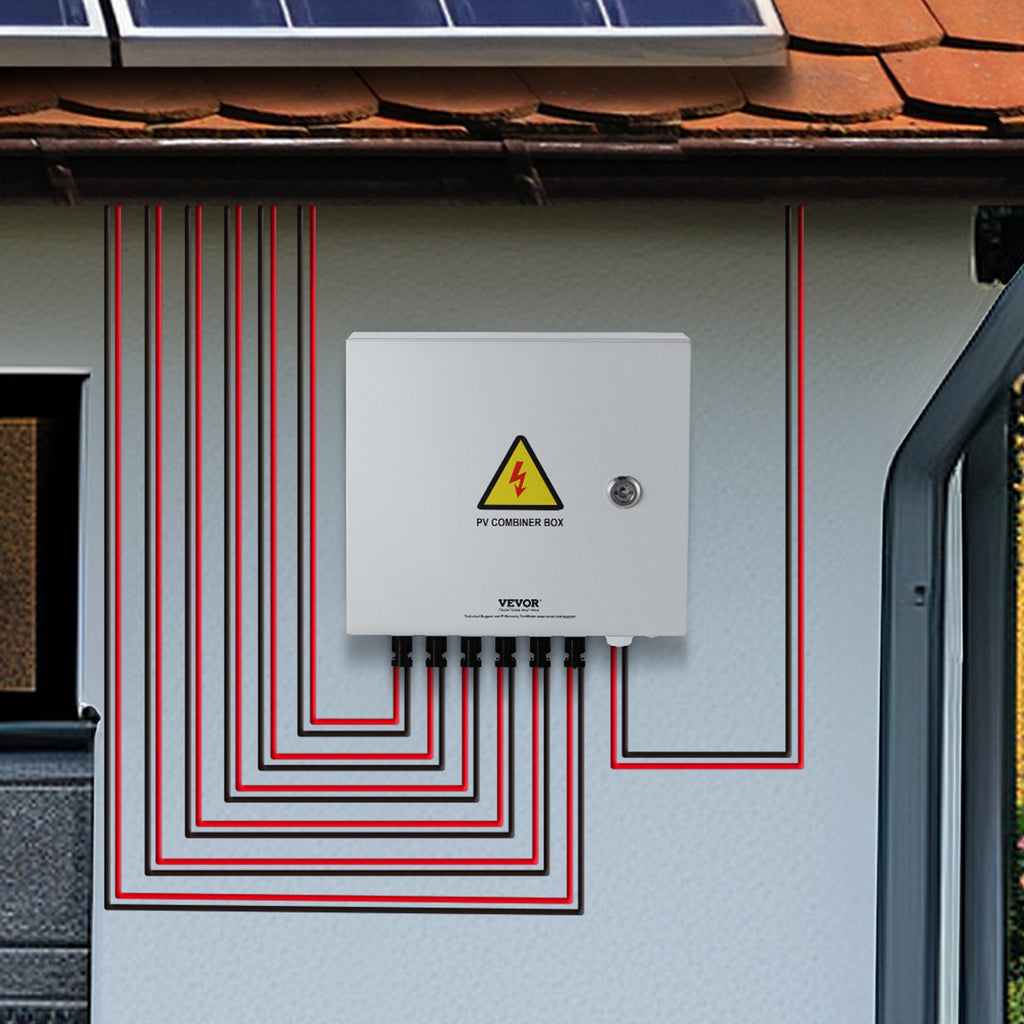 Saulės elektrinės sujungimo dėžutė VEVOR SP-HL-S252810-10A, 6 įvadų