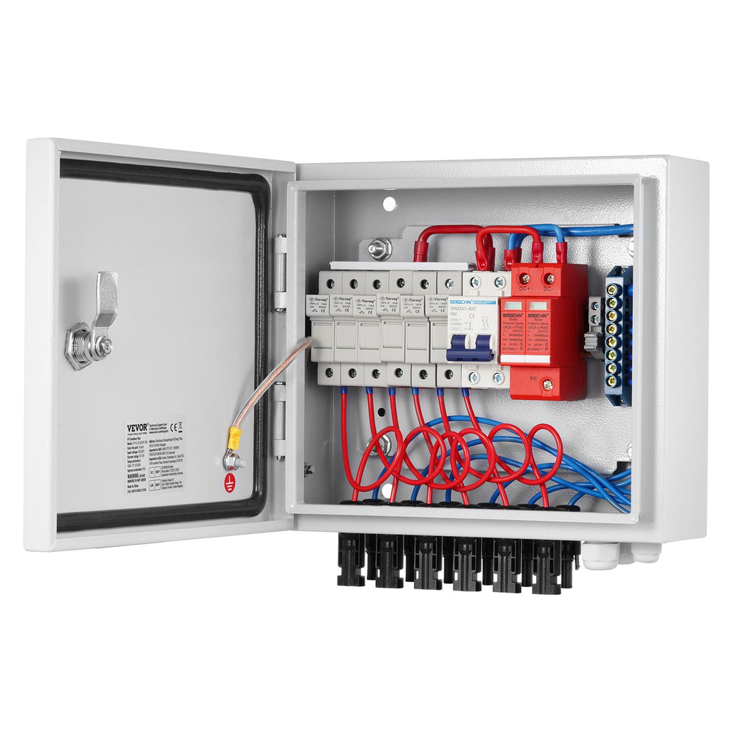 Saulės elektrinės sujungimo dėžutė VEVOR SP-HL-S252810-10A, 6 įvadų