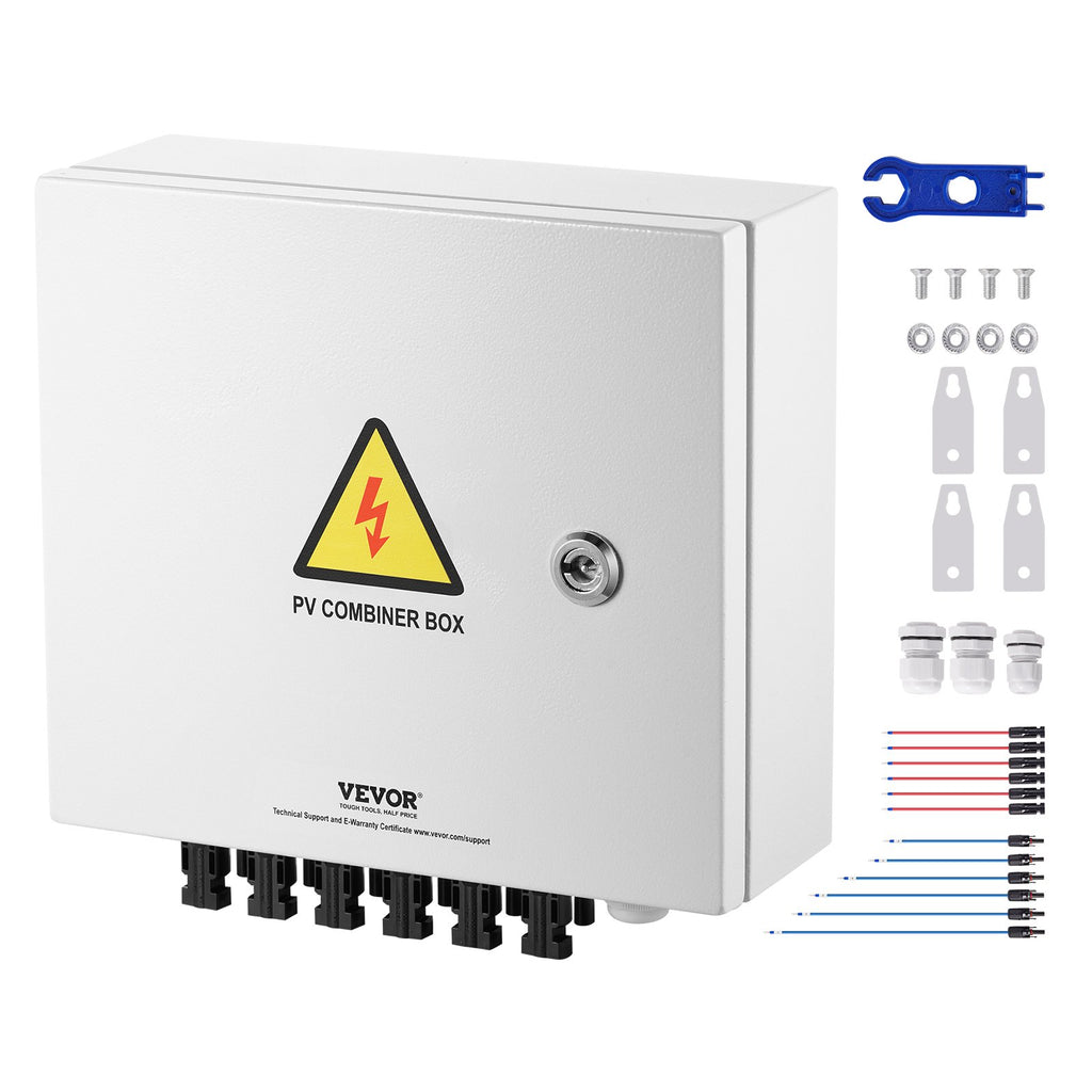 Saulės elektrinės sujungimo dėžutė VEVOR SP-HL-S252810-10A, 6 įvadų