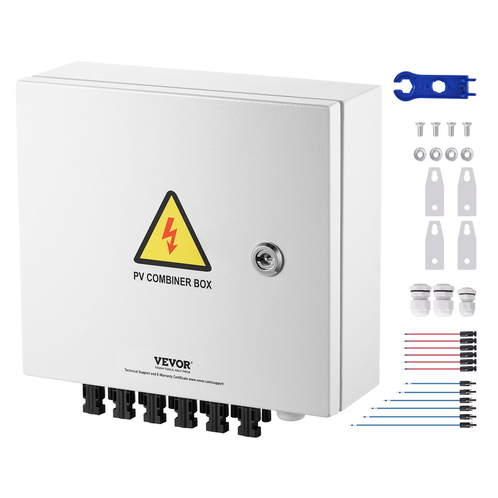 Saulės elektrinės sujungimo dėžutė VEVOR SP-HL-S252810-10A, 6 įvadų