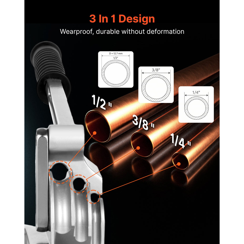 Vamzdžių lenkimo prietaisas VEVOR 3-in-1, 6,35–12,7 mm