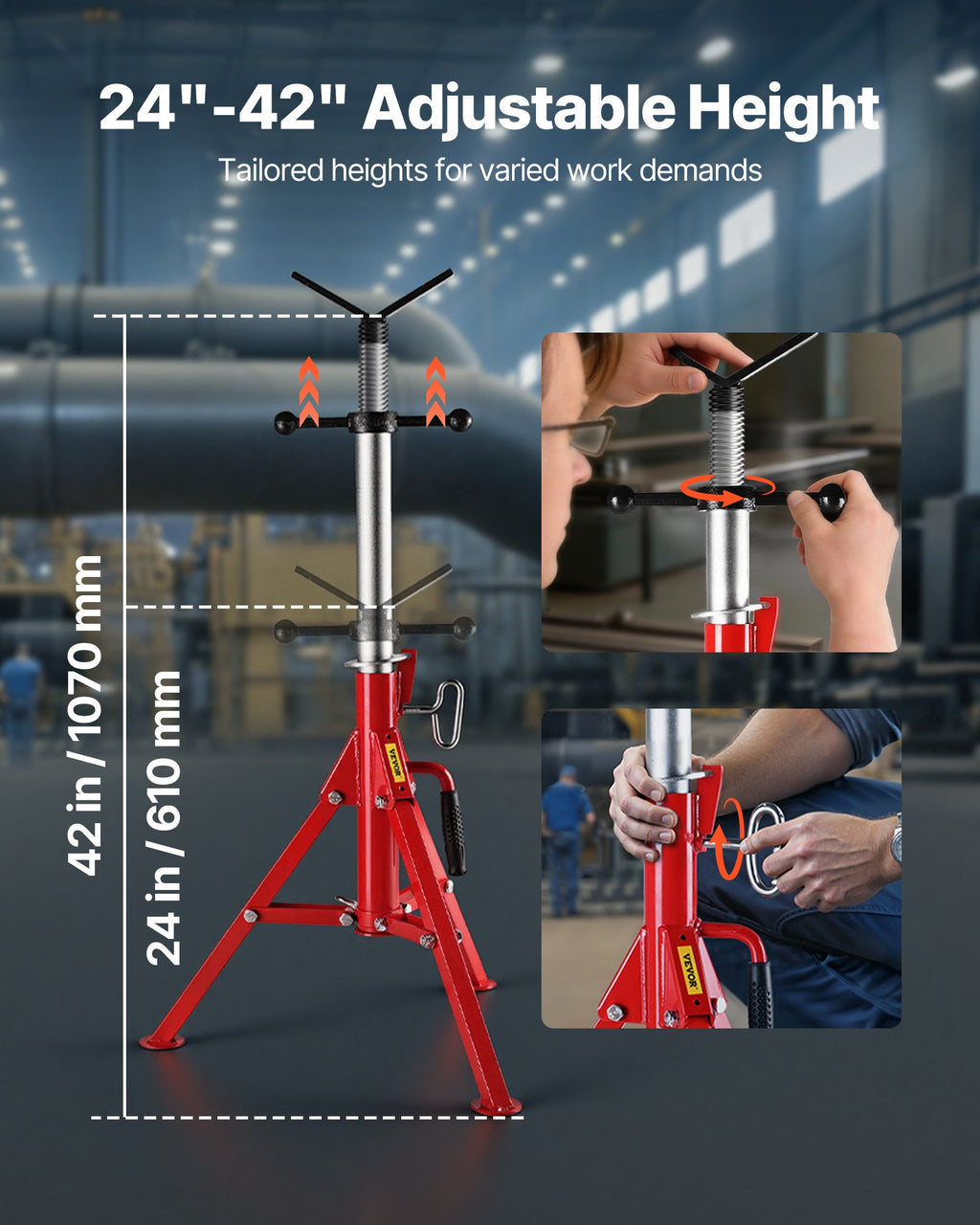 V formos vamzdžių stovas VEVOR 1107B, 1134 kg keliamoji galia