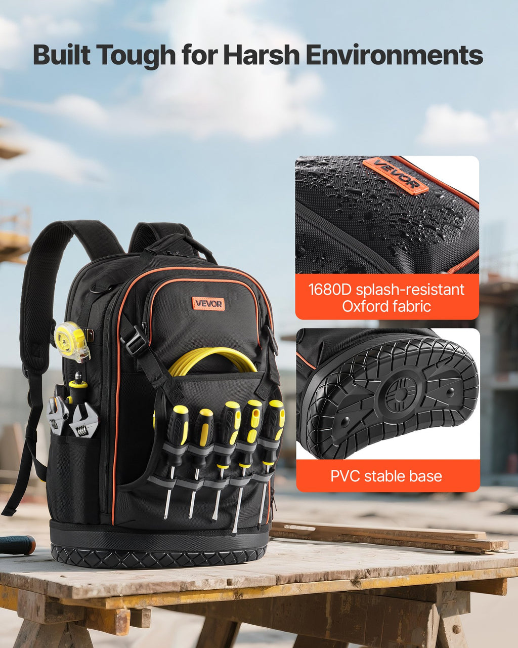 Įrankių kuprinė su įrankiais VEVOR ZL-GJD-0313, 65 kišenės