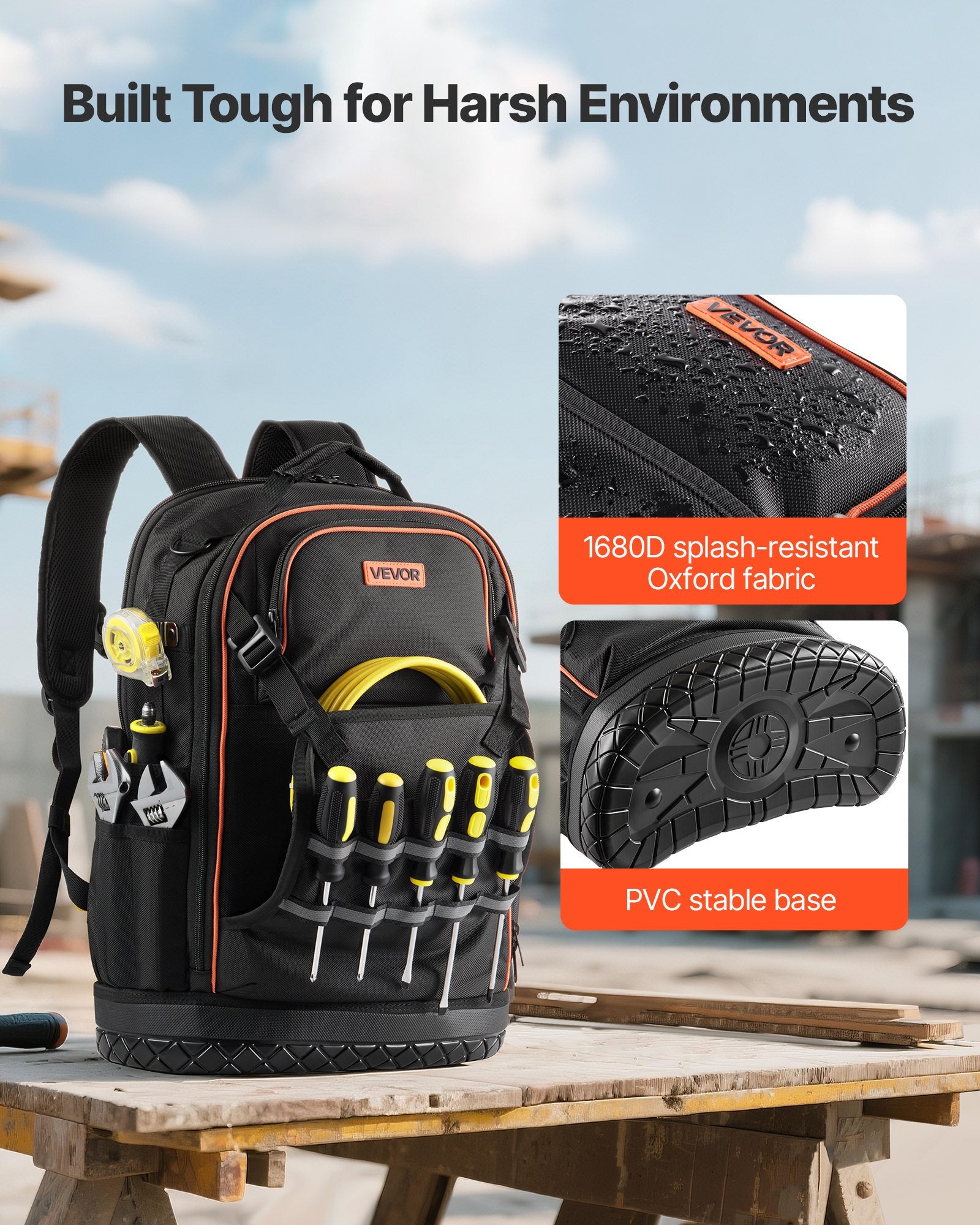 Įrankių kuprinė su įrankiais VEVOR ZL-GJD-0313, 65 kišenės