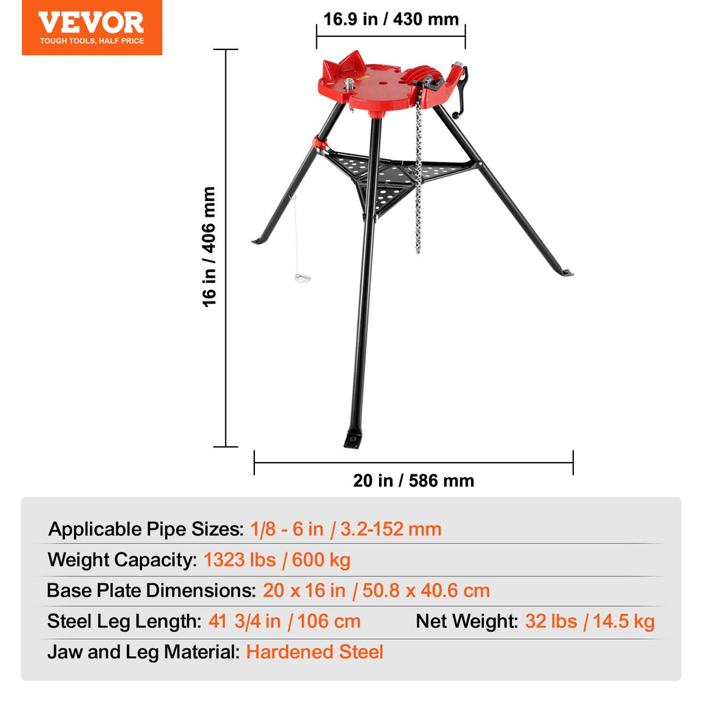 Grandininis vamzdžių spaustuvas su stovu VEVOR, 3,2–152 mm talpa