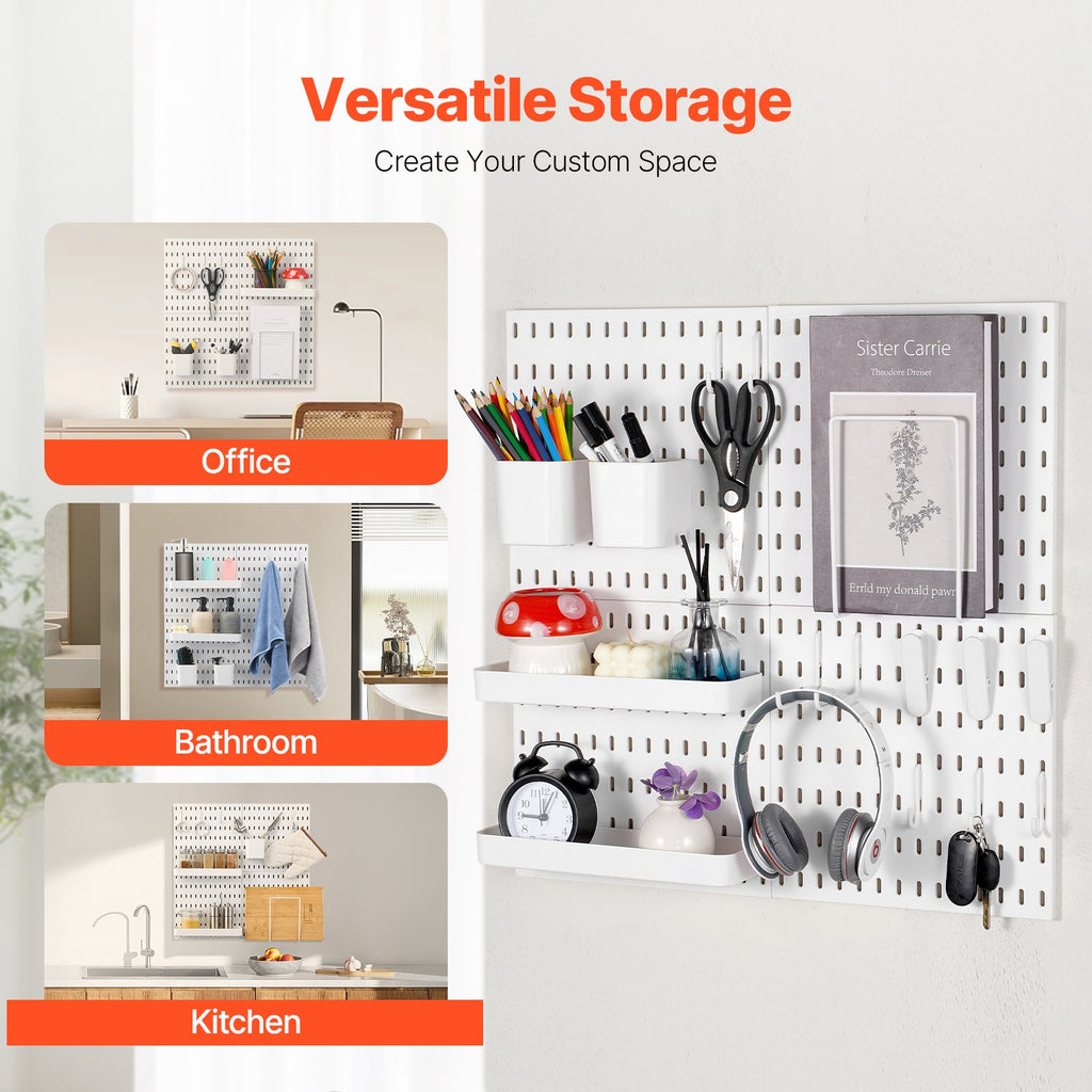 Perforuota sienelė įrankiams VEVOR SKU8-PLASTIC PEGBOARD, 4 dalių rinkinys