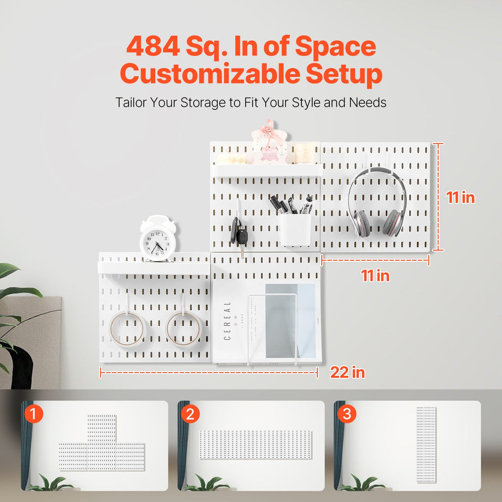 Perforuota sienelė įrankiams VEVOR SKU8-PLASTIC PEGBOARD, 4 dalių rinkinys
