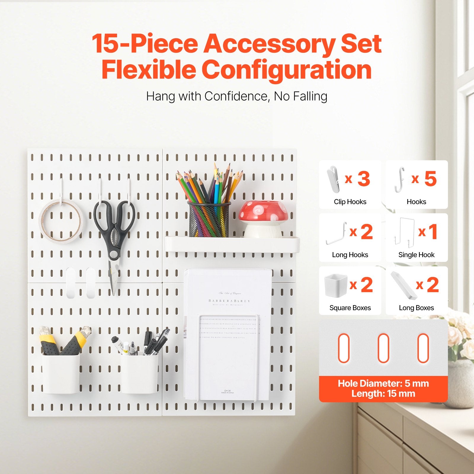 Perforuota sienelė įrankiams VEVOR SKU8-PLASTIC PEGBOARD, 4 dalių rinkinys
