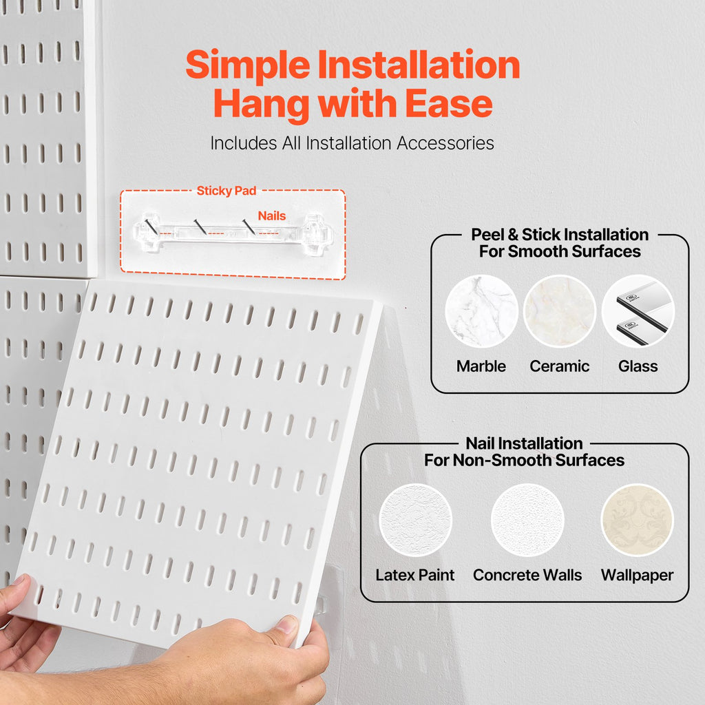 Perforuota sienelė įrankiams VEVOR SKU8-PLASTIC PEGBOARD, 4 dalių rinkinys