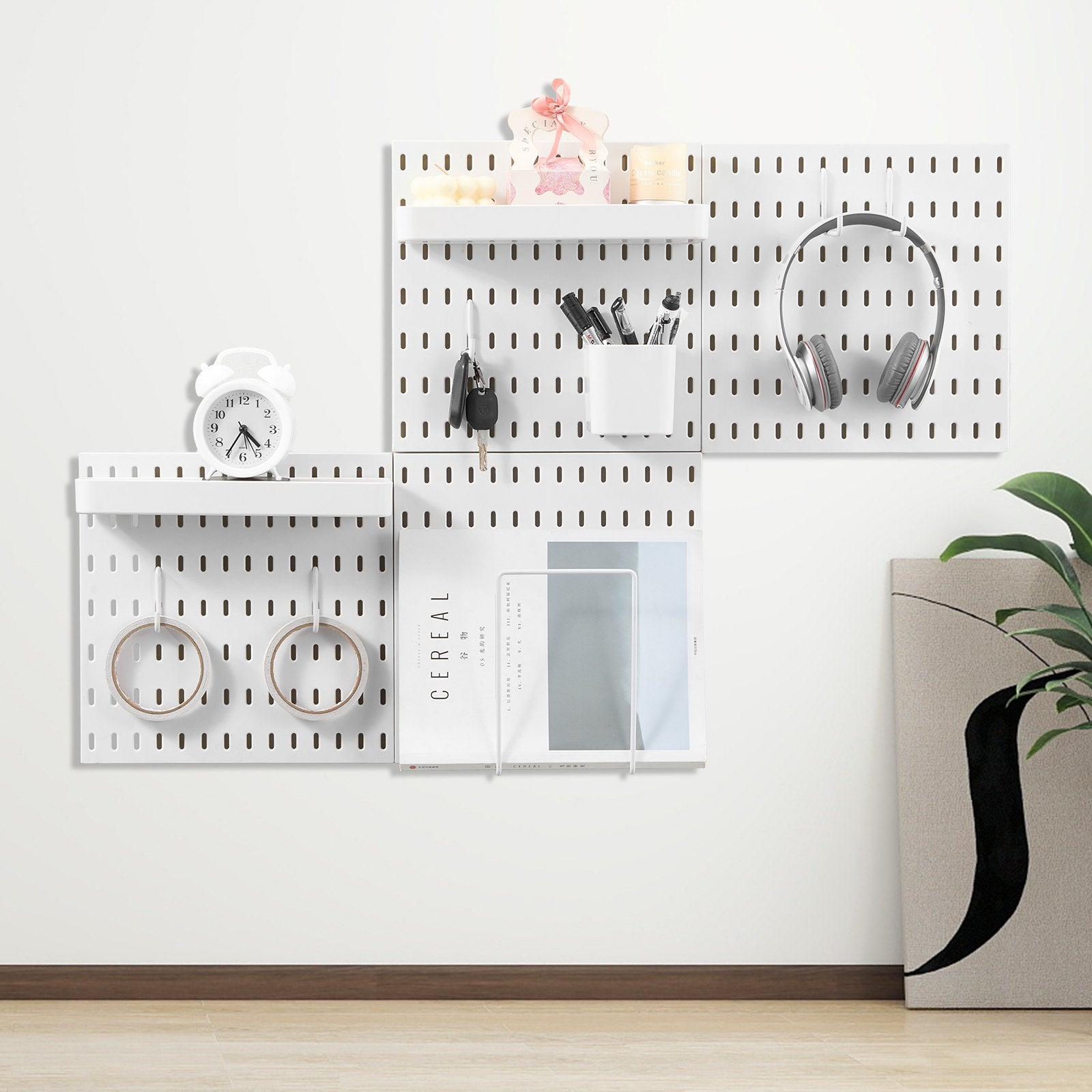 Perforuota sienelė įrankiams VEVOR SKU8-PLASTIC PEGBOARD, 4 dalių rinkinys