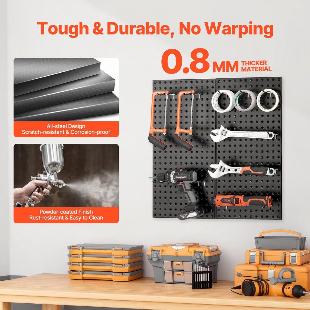 Metalinės perforuotos sienelės VEVOR SKU5-PEGBOARD KIT, 2 vnt.