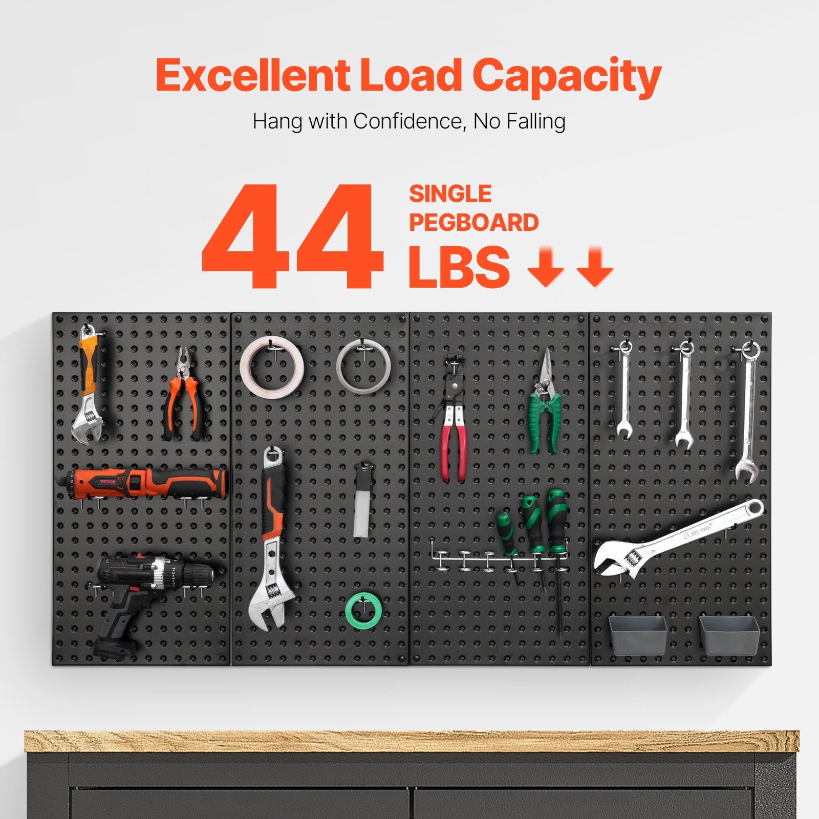 Metalinės perforuotos sienelės VEVOR SKU6-PEGBOARD KIT, 4 vnt.