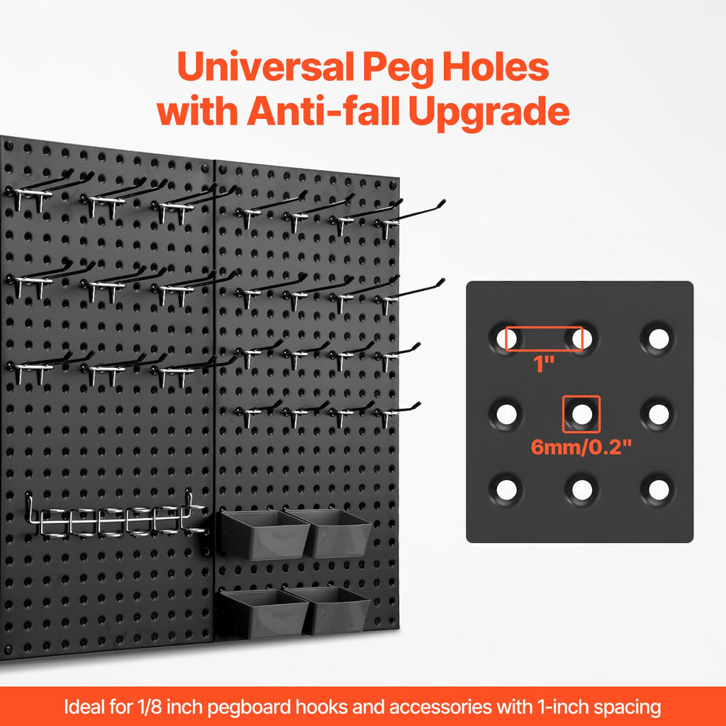 Metalinės perforuotos sienelės VEVOR SKU6-PEGBOARD KIT, 4 vnt.