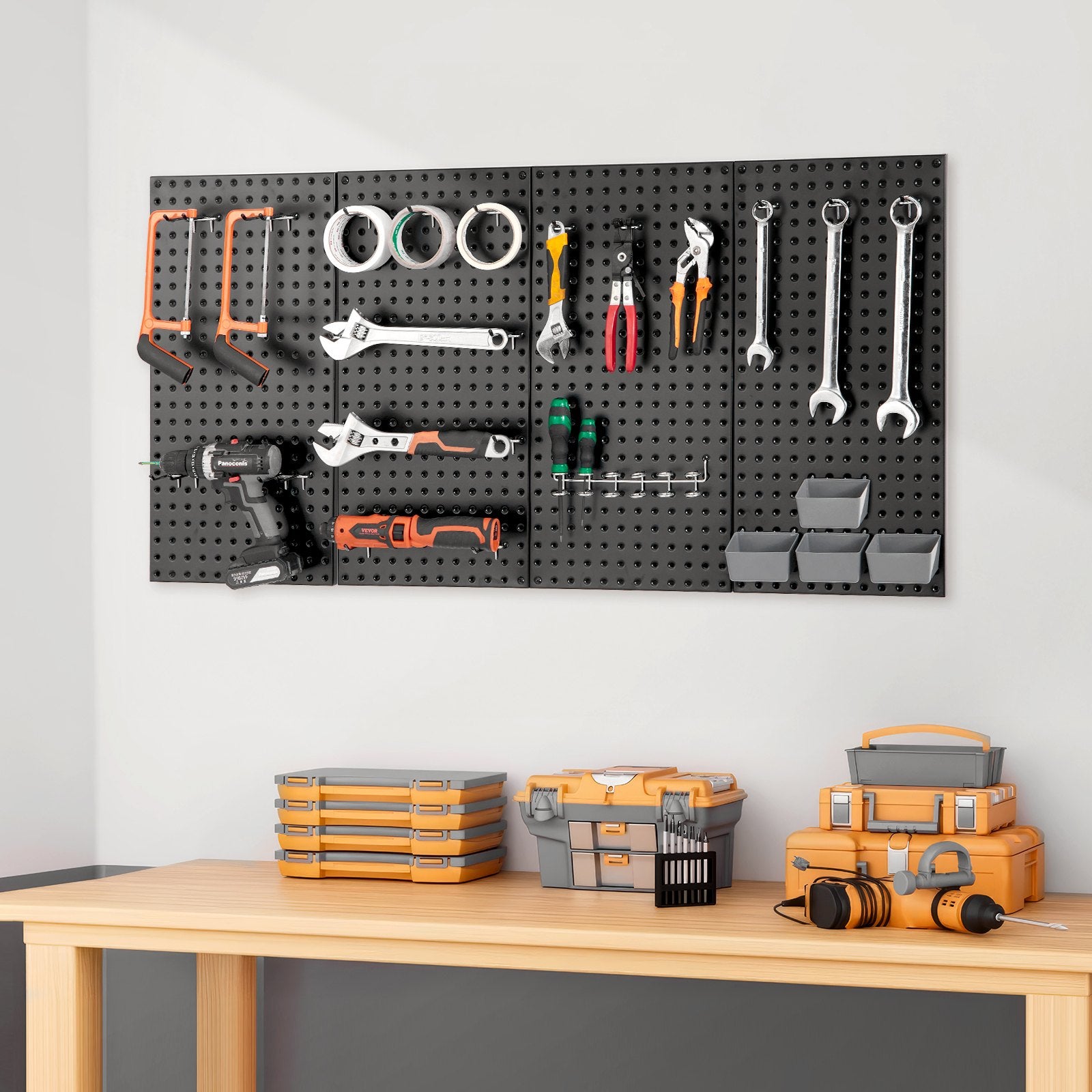 Metalinės perforuotos sienelės VEVOR SKU6-PEGBOARD KIT, 4 vnt.