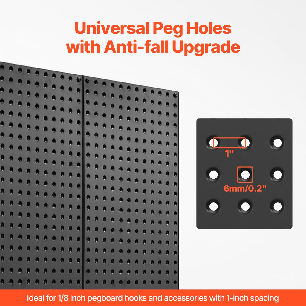 Metalinės perforuotos sienelės VEVOR SKU1-PEGBOARD KIT, 61 x 30 cm, 2 vnt.