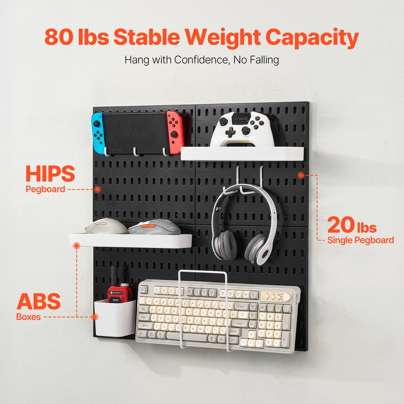Perforuota sienelė įrankiams VEVOR SKU7-PLASTIC PEGBOARD, 4 vnt. rinkinys