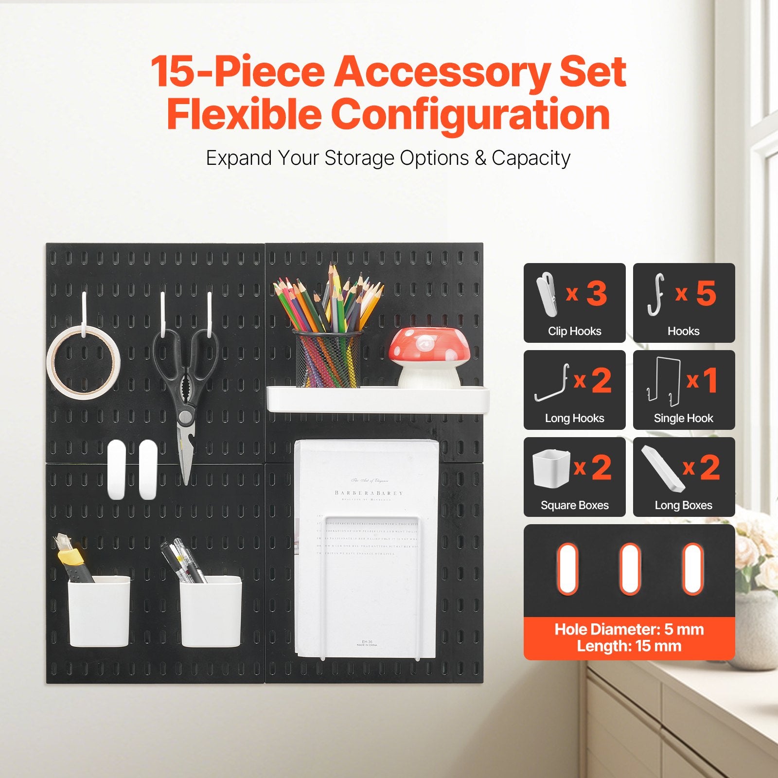 Perforuota sienelė įrankiams VEVOR SKU7-PLASTIC PEGBOARD, 4 vnt. rinkinys
