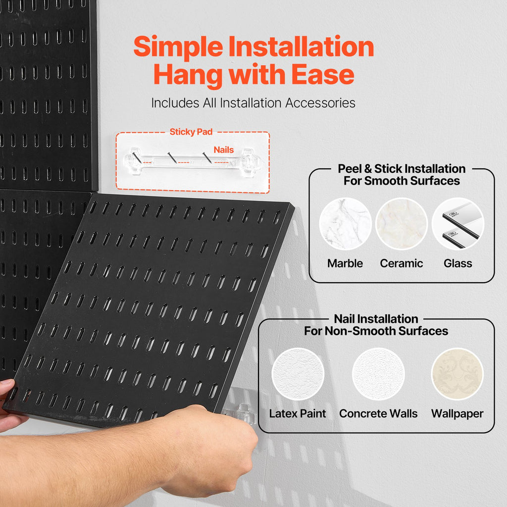 Perforuota sienelė įrankiams VEVOR SKU7-PLASTIC PEGBOARD, 4 vnt. rinkinys
